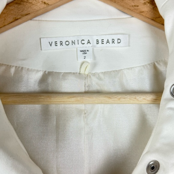 Veronica Beard White Moto Jacket Size 2 - Picture 5 of 7